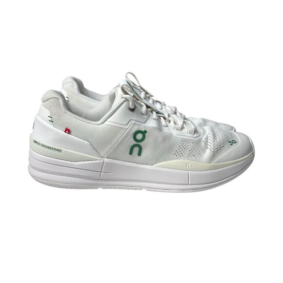 On Running The Roger Advantage Mens Tennis Shoes White/Green 12 - Picture 2 of 8